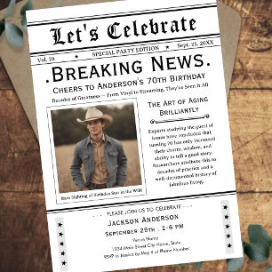 À 70 ans, félicitations ! Invitation anniversaire 