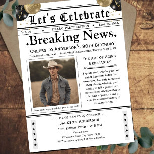 À 90 ans, félicitations ! Invitation anniversaire