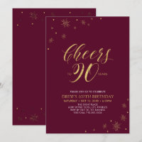 À 90 ans, santé ! Invitation pour les 90 ans
