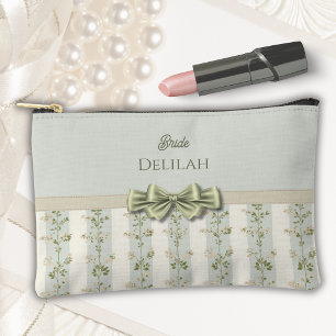 À Accessoires Élégant Pochette de Maquillage Fleurs Rayures Cade