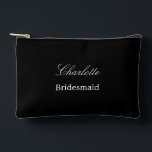 À Accessoires Élégante pochette d'accessoires noir de femme de m<br><div class="desc">Élégante pochette d'accessoires Black Bridesmaid, s'il vous plaît personnalisez le nom de la demoiselle d'honneur, en utilisant le modèle de personnalisation en ligne avant de commander. Le modèle de personnalisation peut également être facilement utilisé pour personnaliser la conception d'autres rôles d'invités mariages, comme Maid of Honor, en modifiant le texte...</div>