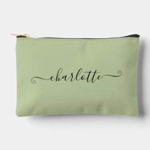 À Accessoires Joli pochette minimaliste personnalisée   Vert sau