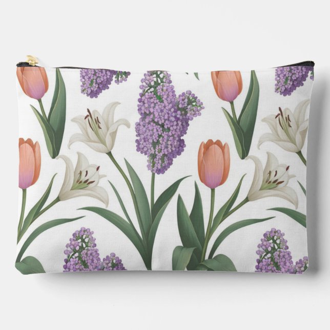 À Accessoires Lilacs Tulips Lys Accessoire Pochette de voyage (Recto)