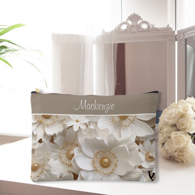 À Accessoires Magnifique pochette de mariage 3D White Gardenia   (Créateur téléchargé)
