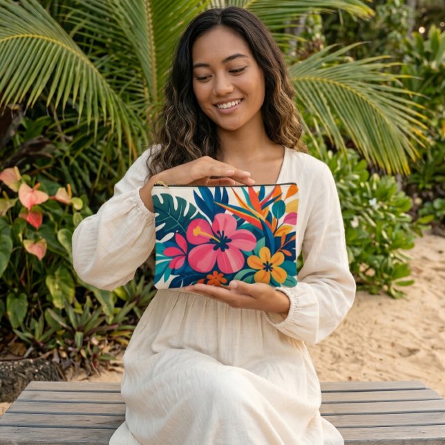 À Accessoires Pochette accessoire ambiance tropical rétro milieu (retro vibes
)