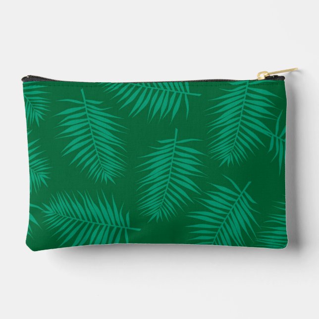 À Accessoires Pochette Accessoire Feuilles de Palmier Vertes (Verso)