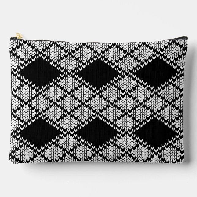 À ACCESSOIRES POCHETTE ACCESSOIRE GRANDE MAILLÉE ARGYLE NOIRE (Recto)