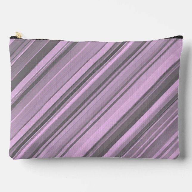 À Accessoires Pochette Accessoire Grandes Rayures Gris Violet (Recto)