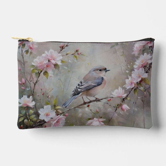 À Accessoires Pochette Accessoire Imprimé Oiseaux Floraux (Recto)