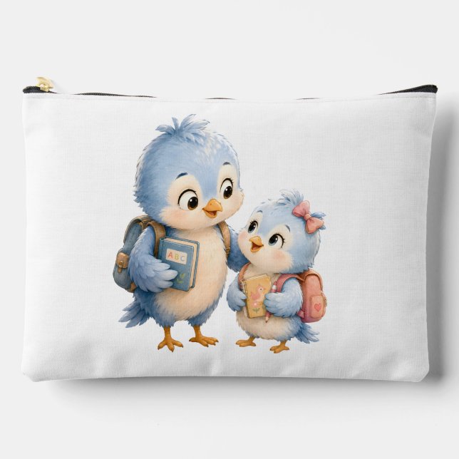 À Accessoires Pochette Accessoire Joli Oiseau Bleu (Recto)