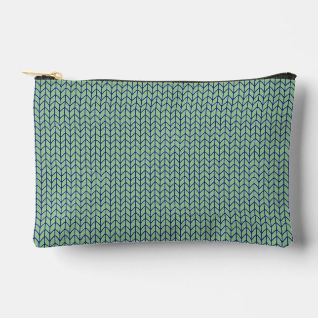 À ACCESSOIRES POCHETTE ACCESSOIRE TRICOTÉE VERT BLEU (Recto)