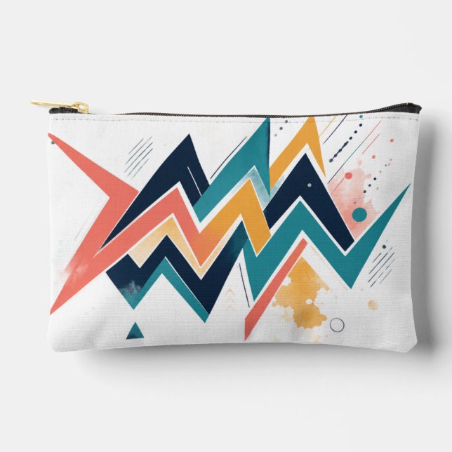 À Accessoires Pochette Accessoire Zigzag Géométrique Audacieux (Recto)