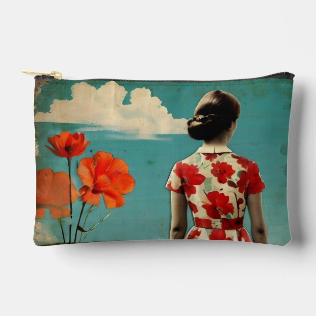 À Accessoires Pochette avec portrait d'une femme de dos  (Recto)