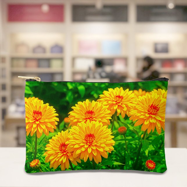 À Accessoires Pochette Chrysanthèmes Jaunes (Pouch with yellow chrysanthemums)