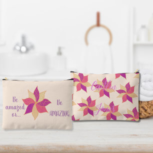 À Accessoires Pochette d'accessoires Fleur Joyeuse Personnalisée