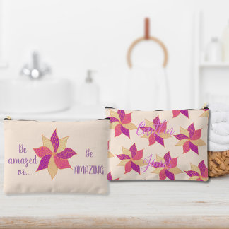 À Accessoires Pochette d'accessoires Fleur Joyeuse Personnalisée