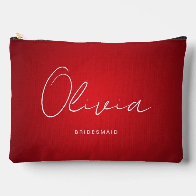 À Accessoires Pochette d'accessoires sur mesure Mariage rouge (Recto)