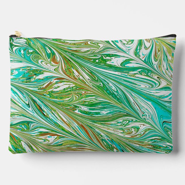 À Accessoires Pochette de cosmétiques « Feathered Green Design » (Recto)