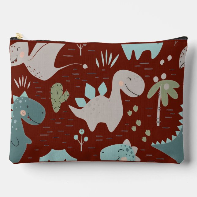À Accessoires Pochette de fournitures scolaires dinosaure amical (Recto)