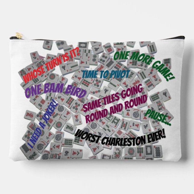 À Accessoires Pochette de tuiles de Mahjong avec dictons (Recto)