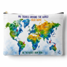 Pochette de voyage personnalisée avec carte du mon