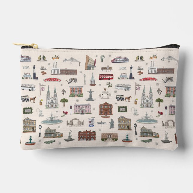 À Accessoires Pochette de voyage souvenir illustrée de Savannah (Recto)