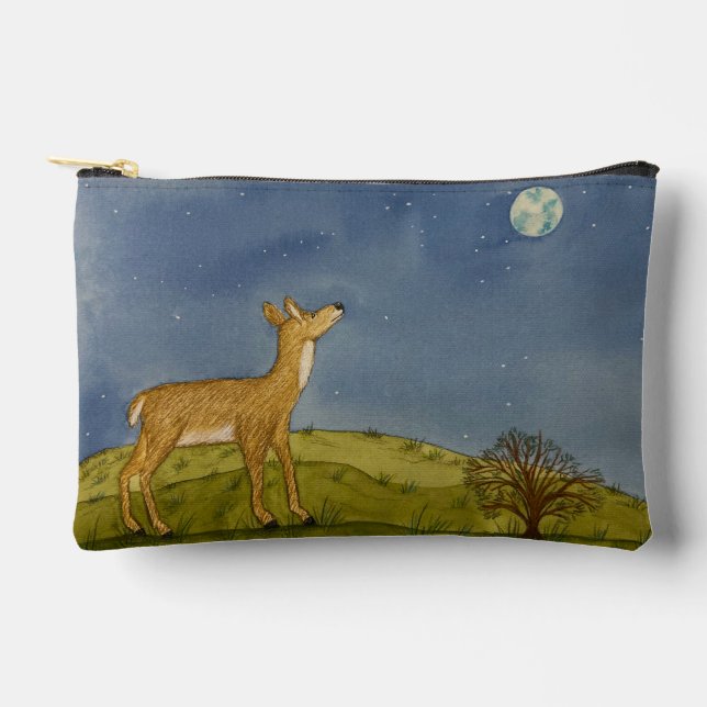 À Accessoires Pochette de Zipper Deer Stargazing (Recto)