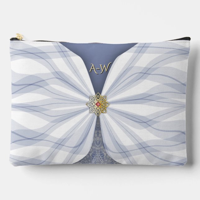 À Accessoires Pochette en illusion de textile bleu poussiéreux a (Recto)