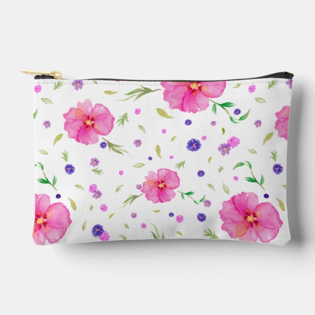 À Accessoires Pochette Fleur sauvage rose pour maman (Recto)