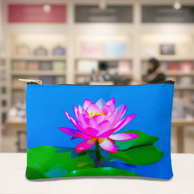À Accessoires Pochette Lotus Rose (Pouch with pink lotus)