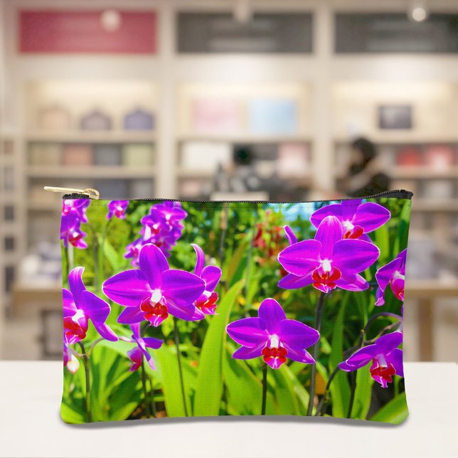 À Accessoires Pochette Orchidées Violettes (Pouch with purple orchids)