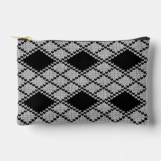 À ACCESSOIRES POCHETTE PETIT ACCESSOIRE EN MAILLE ARGYLE NOIR (Recto)