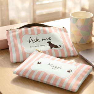 À Accessoires Pochette rayée Maman de Chien Retriever doré Nom p