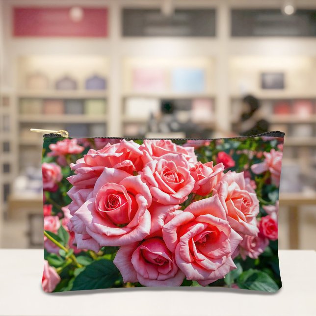 À Accessoires Pochette Roses Roses (Pouch with pink roses)