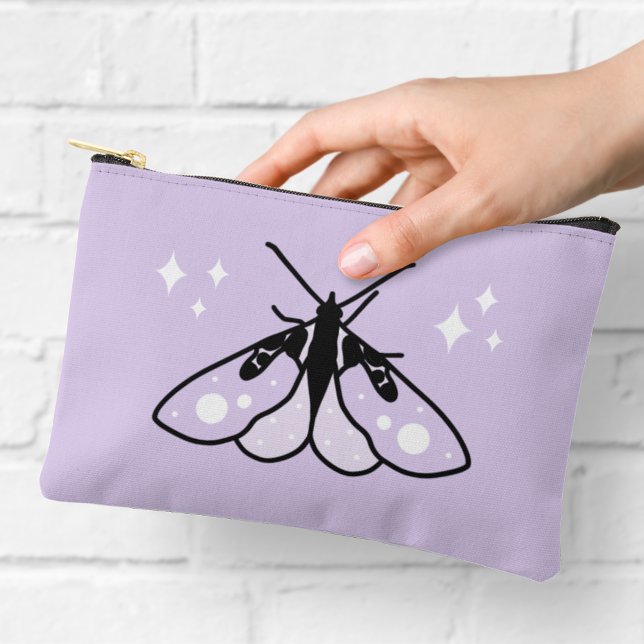 À Accessoires Pochette zipée avec un joli papillon de nuit viole (Créateur téléchargé)