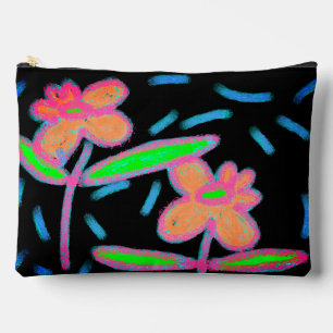 À Accessoires Pochette zippée Fleurs funky Art abstrait