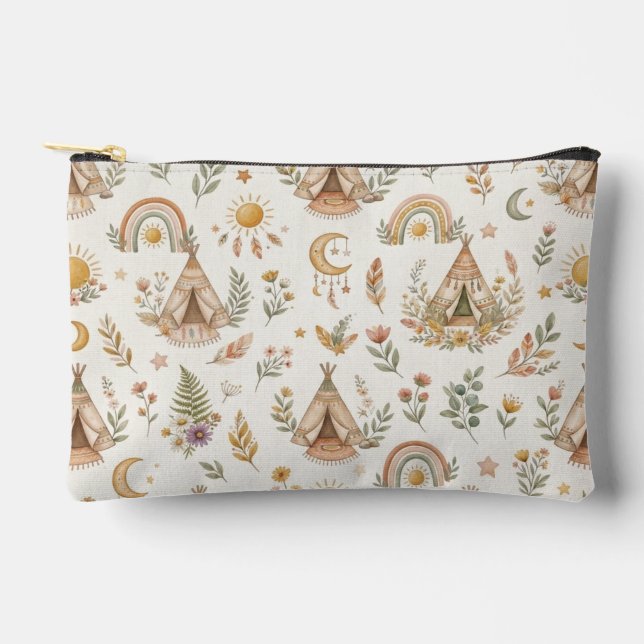 À Accessoires Pochette zippee multi-usage arc-en-ciel aquarelle  (Recto)