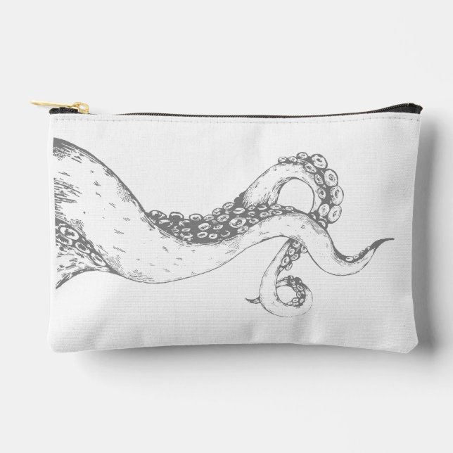 À Accessoires tentacules de pieuvre grises sur pochette blanche (Recto)