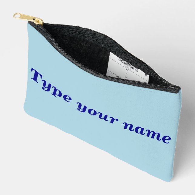 À Accessoires Votre nom sur pochette bleu clair (Ouvrir)
