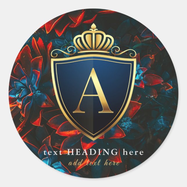 A - Autocollant rond Monogramme Lettre (Devant)