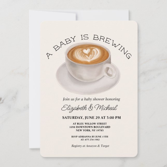 A Baby is Brewing Baby Shower Invitation (Devant)
