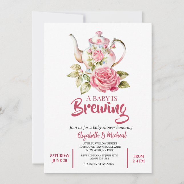 A Baby is Brewing Baby Shower Invitation (Devant)