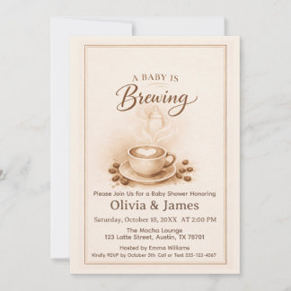 A Baby Is Brewing Baby Shower Invitation