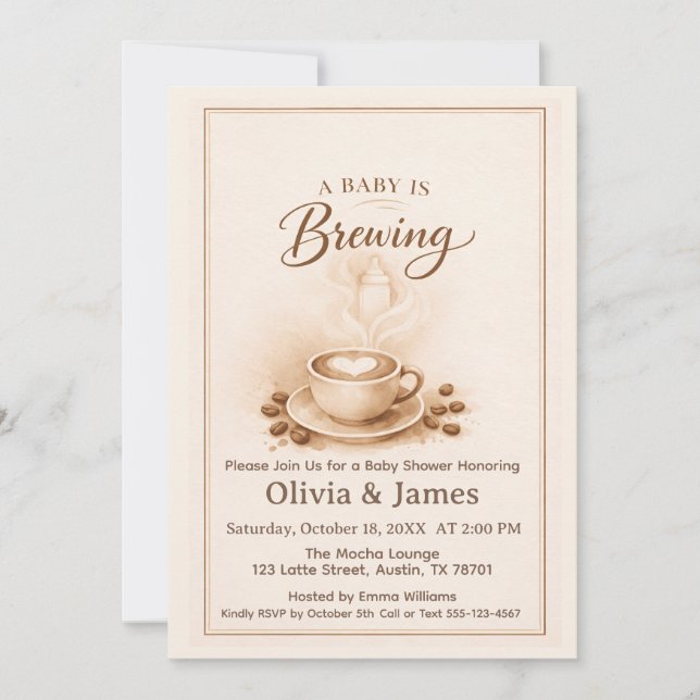 A Baby Is Brewing Baby Shower Invitation (Devant)