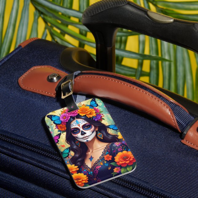 À Bagage Belle étiquette de valise de crâne de sucre (Insitu Rectoal 1)