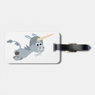 À Bagage Caricature Cute Unicorn Dans Un Étiquette De Bagag