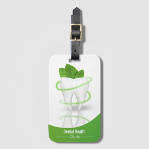 À Bagage Dental Médicale Mint Leaf Tooth - étiquette de bag
