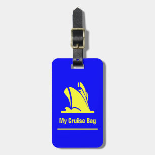 À Bagage Étiquette bleue et jaune de bateau de croisière de