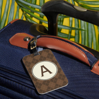 À Bagage Étiquette cadeau de la valise de monogramme