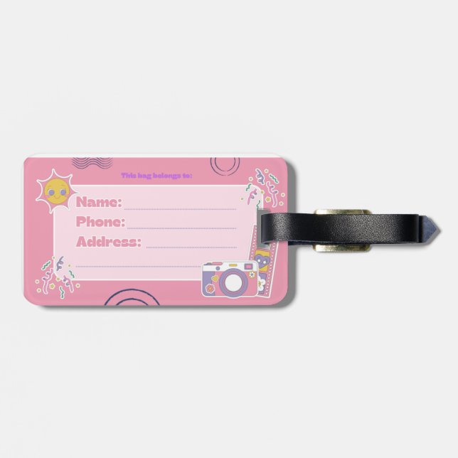 À Bagage étiquette "Ce sac appartient à" (Dos horizontal)